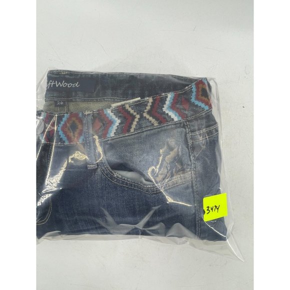 Vigoss Audrey Driftwood Embroidered Designer Low Rise Denim Jeans Size 26 - Picture 14 of 14